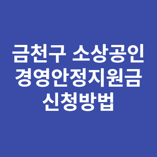금천구 소상공인 경영안정지원금