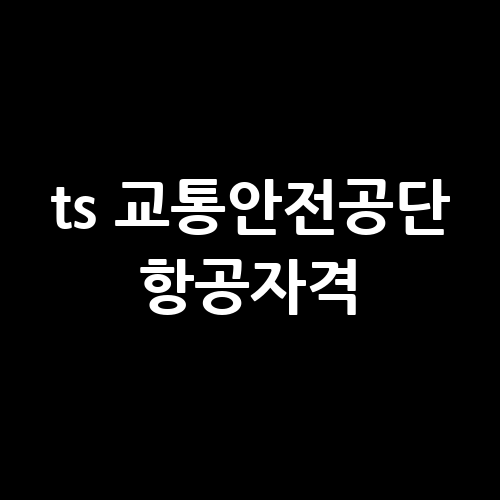 TS 교통안전공단 항공자격: 자격 취득 절차 안내