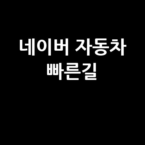 네이버길찾기 자동차 빠른길 찾기