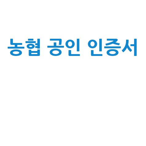 농협 공인인증서 발급 재발급 방법